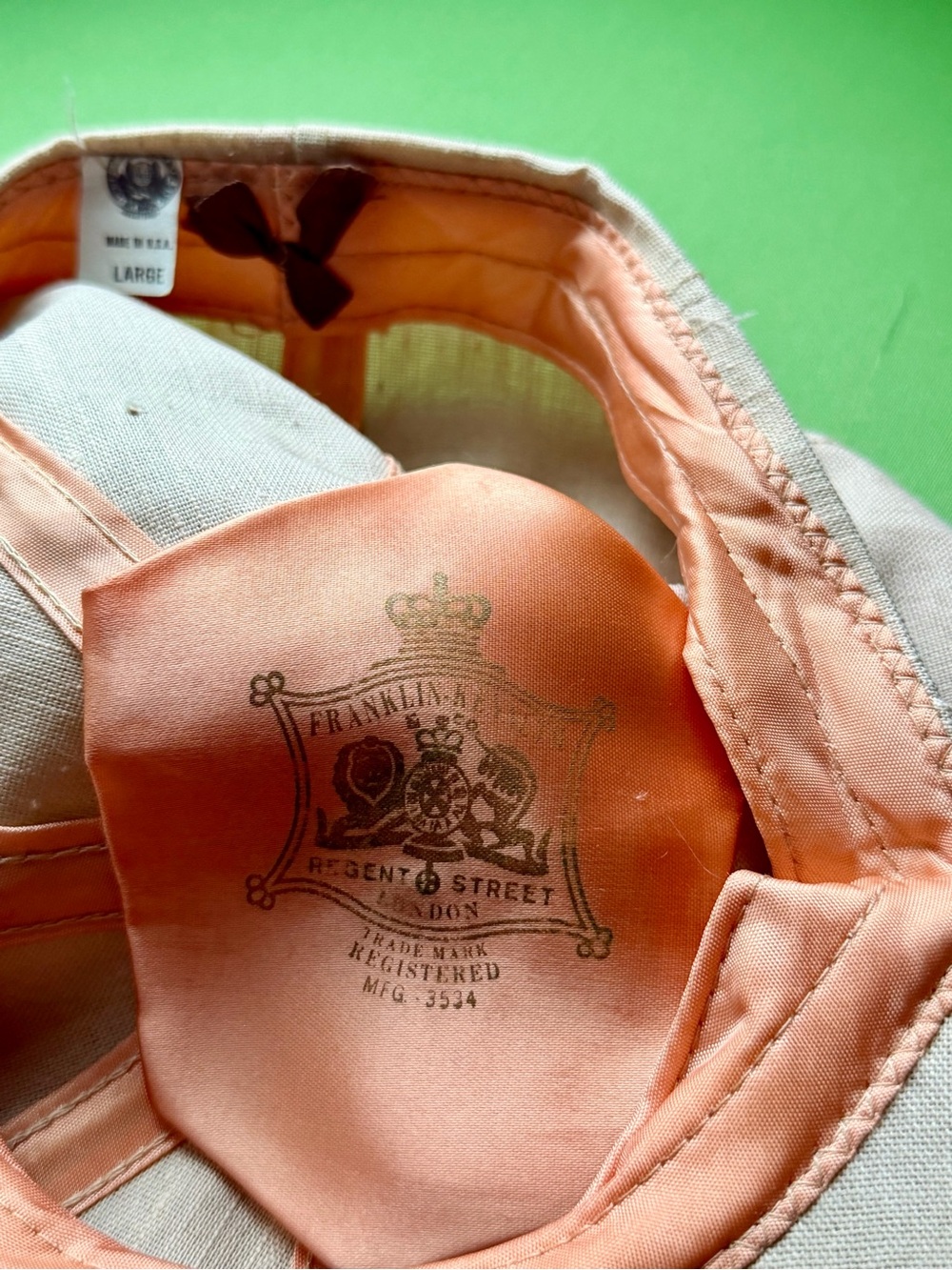 Franklin & Marshall Men’s Peach-Interior Beige Baseball Cap